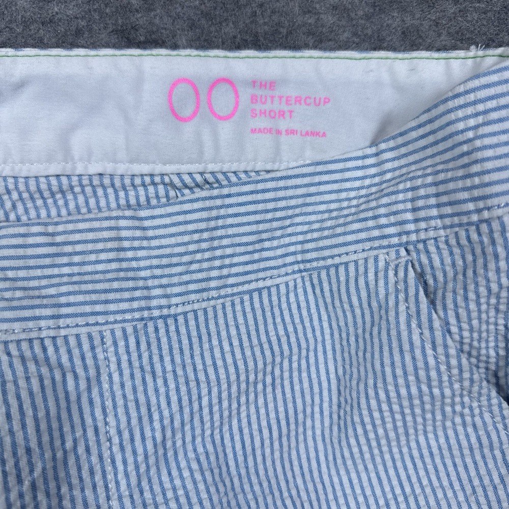 Lilly Pulitzer Shorts Womens Size 00 Blue Buttercup Scalloped Seersucker Striped - Picture 4 of 12